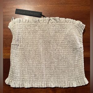 House of Harlow 1960 Women’s Beige Stretch smocked tube top Sz M - NEW